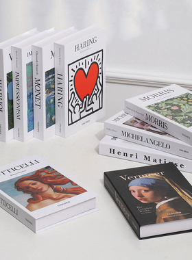 折叠ins风创意英文装饰书现代简约仿真书咖啡店摆件桌面摄影道具