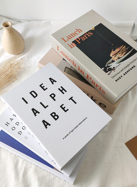 民宿咖啡厅摄影道具英文书籍摆件