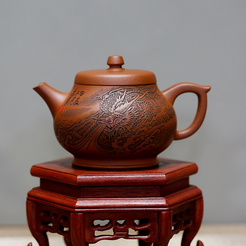 掇球/匏尊/一粒珠/卣礼原矿底槽清 国工杨喜雨纯全手工宜兴紫砂壶