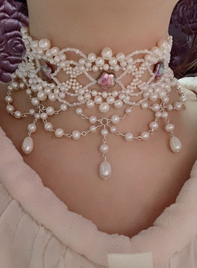 天然珍珠手工定制婚纱项链礼服