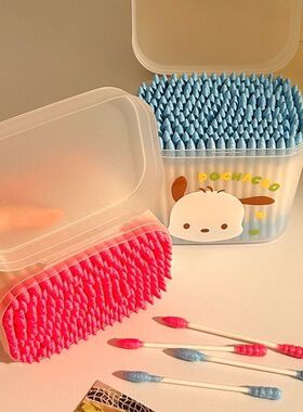 热销卡通帕恰狗猫咪棉签棒家用双头尖头掏耳勺棉棒少女心化妆棉棒