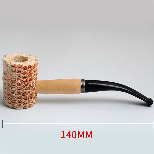 Corn cob pipe, novice entry pipe, large disposable curved pipe, straight pipe, hospitality pipe with flue