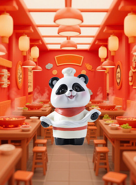 川味PANDA盲盒摆件可爱熊猫公仔