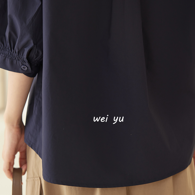 薇语大码女装不规则开衫衬衫2024春季新款设计感小众法式纯色上衣 - 图2