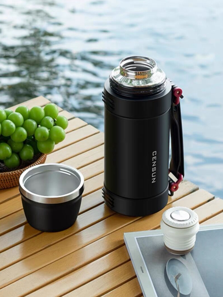 先行柏朗旅游壶男大容量304不锈钢家用户外车载便携保温杯暧水瓶 - 图2