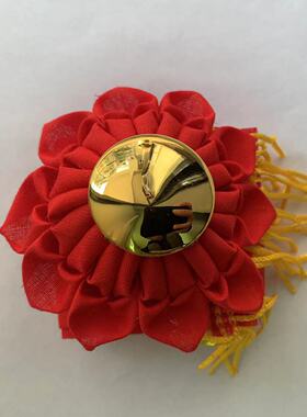 大红花球风水用品红布花球