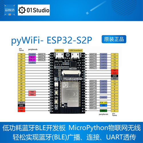 pyWiFi- ESP32-S2P 开发板 MicroPython 物联网无线WiFi学习套件 - 图2