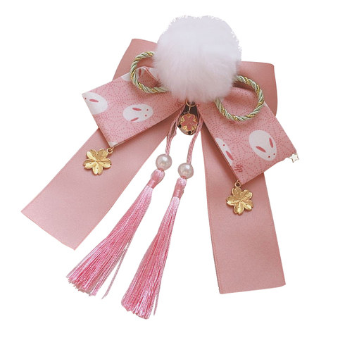 日式和风发饰小物原创Lolita蝴蝶结发夹饰品洛丽塔古风流苏头饰 - 图3