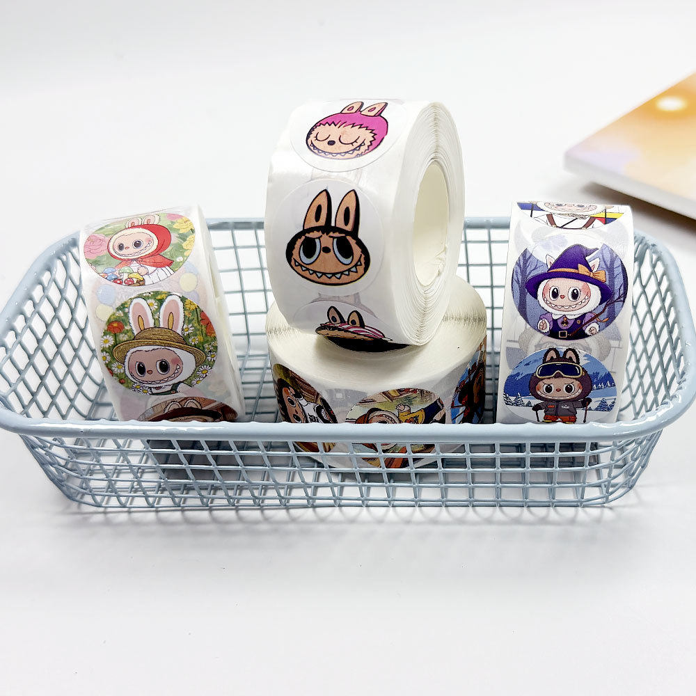 卡通可爱拉布布贴纸儿童奖励labubu贴纸装饰小红书手账贴封口贴画,淘宝优惠券,粉丝福利购,淘宝优惠卷