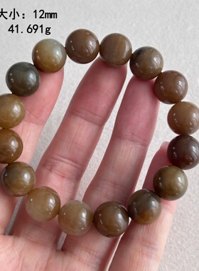 12mm稀有糖青花籽料圆珠手串