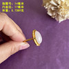 18K gold inlaid mutton fat white jade egg ring