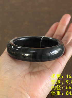 和田玉墨玉籽料手镯高密度