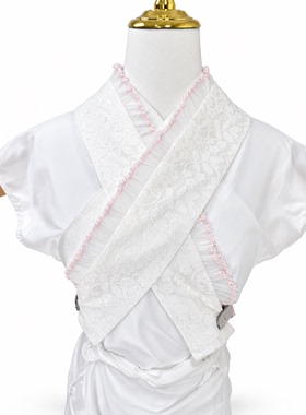 日本和服配件狗牙花蕾丝振袖重衿假领口装饰美容衿伪半衿和装小物