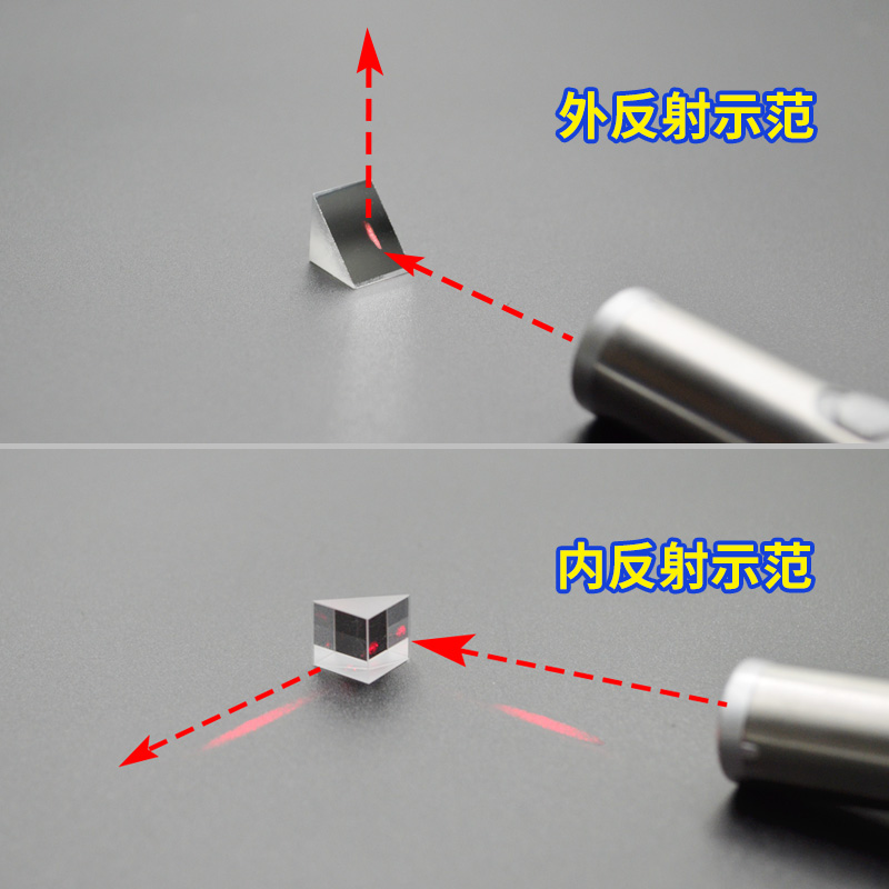 直角反射棱镜15mm光学玻璃斜面镀铝内外90°角反射物理实验三棱镜 - 图0