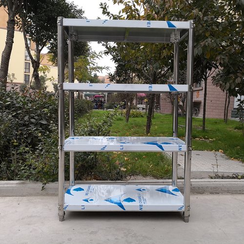 厨房多层落地式免打孔家用不锈钢微波炉烤箱收纳架加厚四层置物架 - 图2