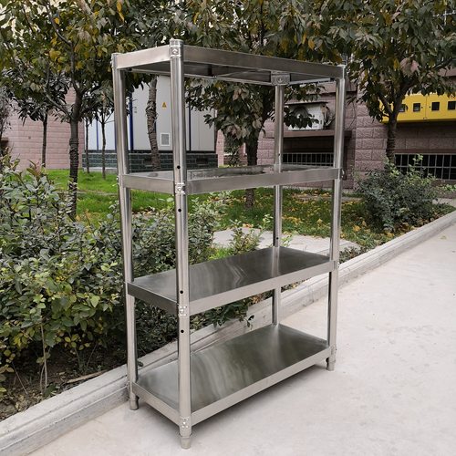 厨房多层落地式免打孔家用不锈钢微波炉烤箱收纳架加厚四层置物架 - 图1