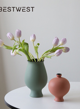博西家居 陶瓷花瓶客厅插花瓶创意高级美学摆件餐桌水养鲜花瓷瓶