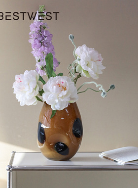 博西家居 高品质牡丹仿真花束客厅假花摆件装饰品花艺插花摆设