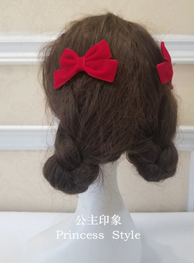 复古黑色丝绒发夹复古