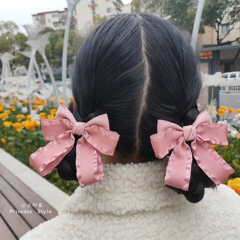 花边缎带三层蝴蝶结发夹边夹日韩双马尾侧边夹可爱少女发绳,淘宝优惠券,粉丝福利购,淘宝优惠卷