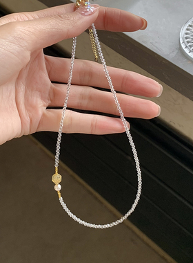 楚楚饰品小米珠水晶项链