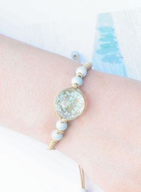 2026时尚满天星干花标本永生花手链情侣闺蜜礼物饰品流行跨境桃花