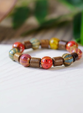 2026时尚国风潮创意陶瓷窑变手链女民族风文艺新中式男士时尚手串