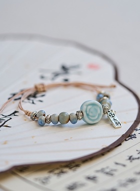 2026时尚手链不掉色女夏季小清新饰品原创简约新中式古风串珠礼物