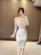 Halter neck high collar temperament slim custom lace top