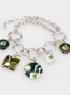 B30 欧美流行饰品复古滴油手链女式链条手链