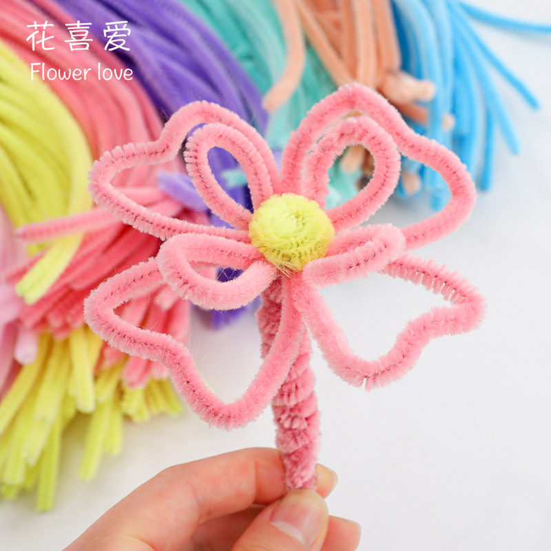 花喜爱 花束材料花朵毛根扭扭棒手工diy彩色毛条马卡龙色装饰条,淘宝优惠券,粉丝福利购,淘宝优惠卷