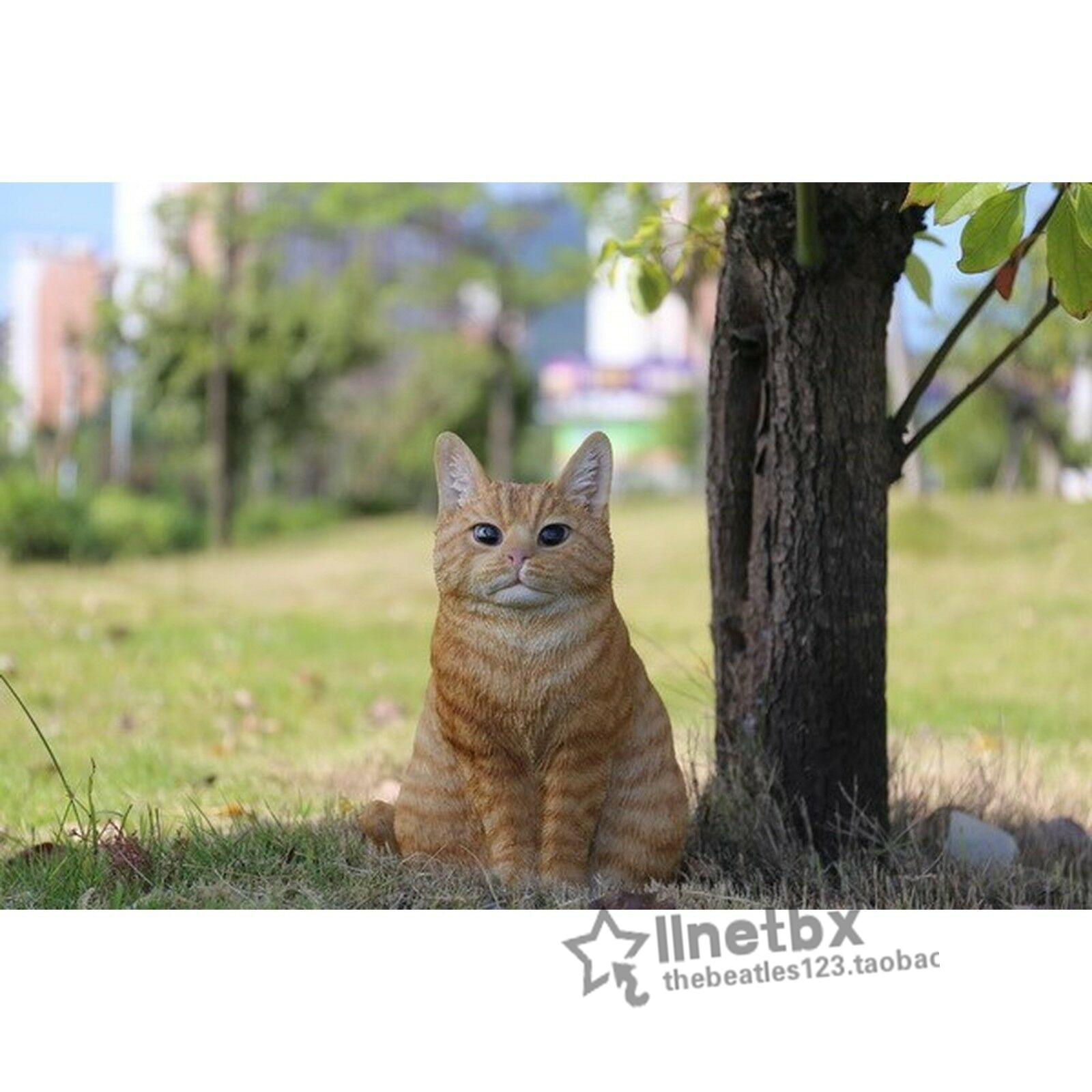 代购大橙色虎斑猫坐可爱仿真雕像动物雕塑花园客厅装饰摆件户外 - 图0