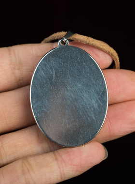 泰国红色包浆纯银挂件吊坠项链