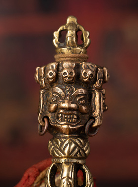 藏传老法器三面普巴降魔金刚镢