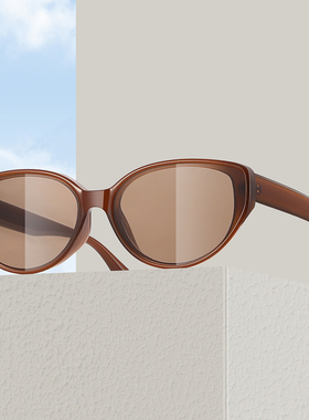 HELMER男女猫眼茶色防紫外线潮流舒适户外高颜值气质太阳镜2069