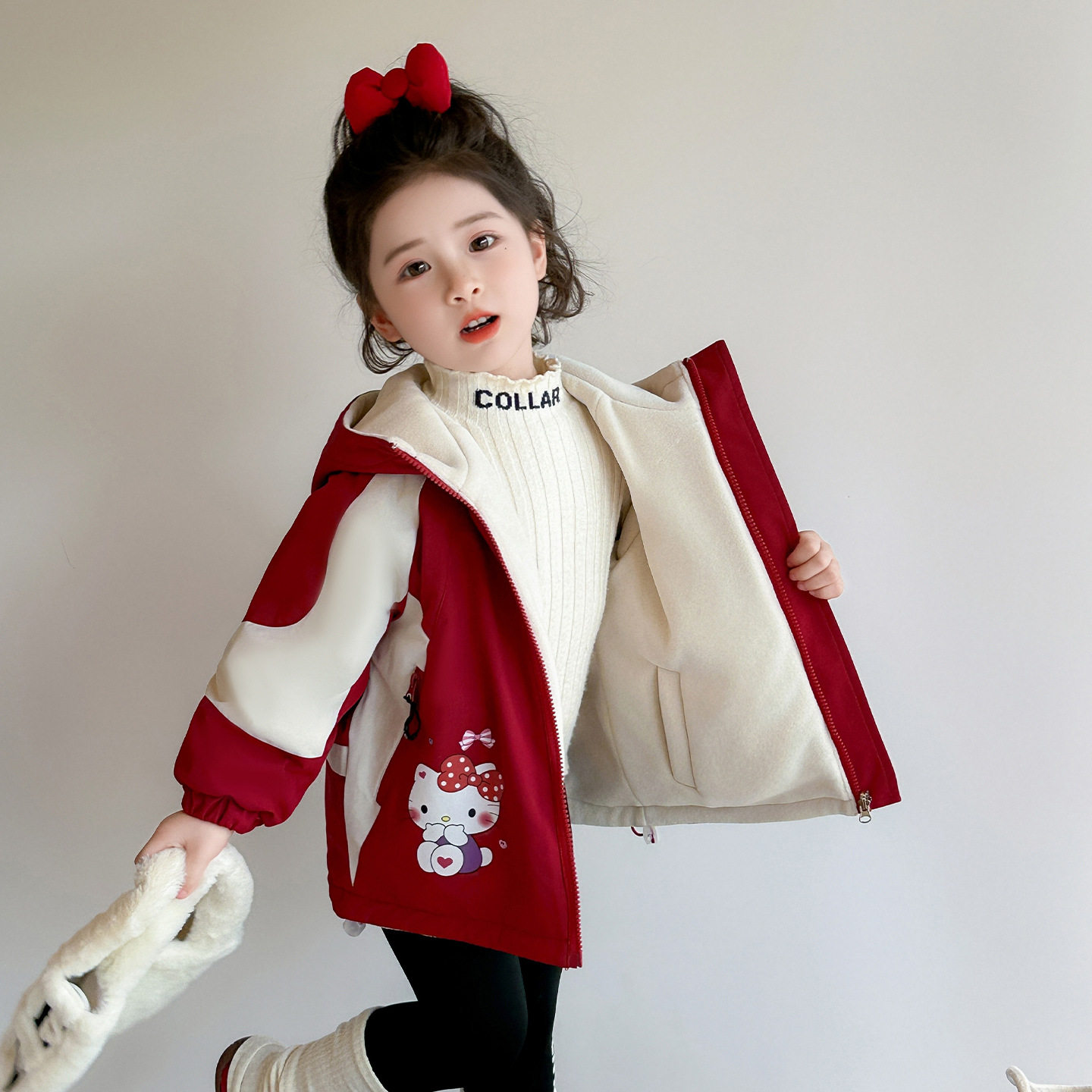 女童外套秋冬装加绒加厚儿童冲锋衣宝宝2026新冬季洋气女孩衣服潮,淘宝优惠券,粉丝福利购,淘宝优惠卷