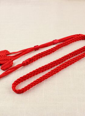 手工精编本命年吉祥红绳腰链加宽
