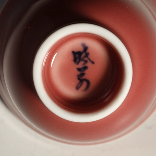 Тайваньский керамический художник Cai xiaofang xiaofang kiln peach red glaze cup чашка чашка мастер чаша