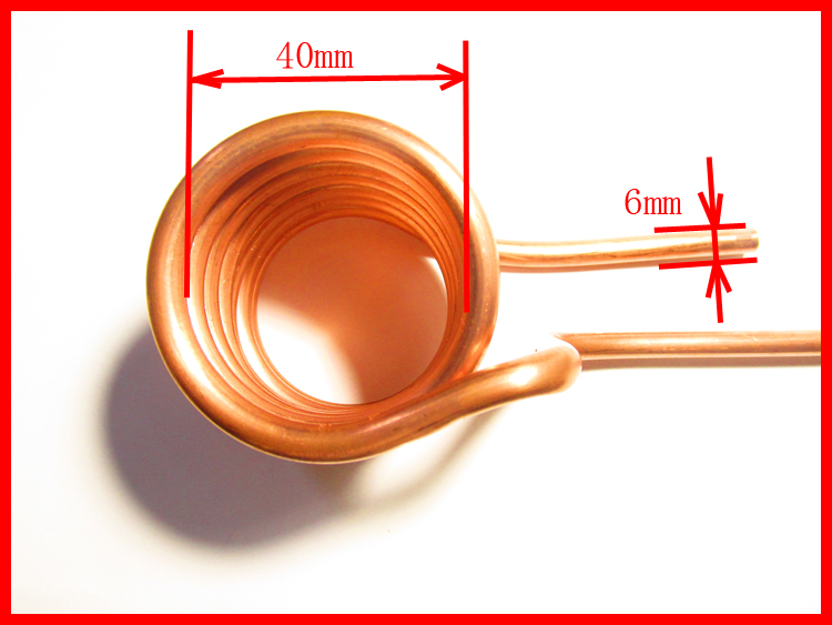 T2紫铜 感应加热线圈 铜管6mm淬火无抽头加热头DIY  ZVS线圈 - 图1