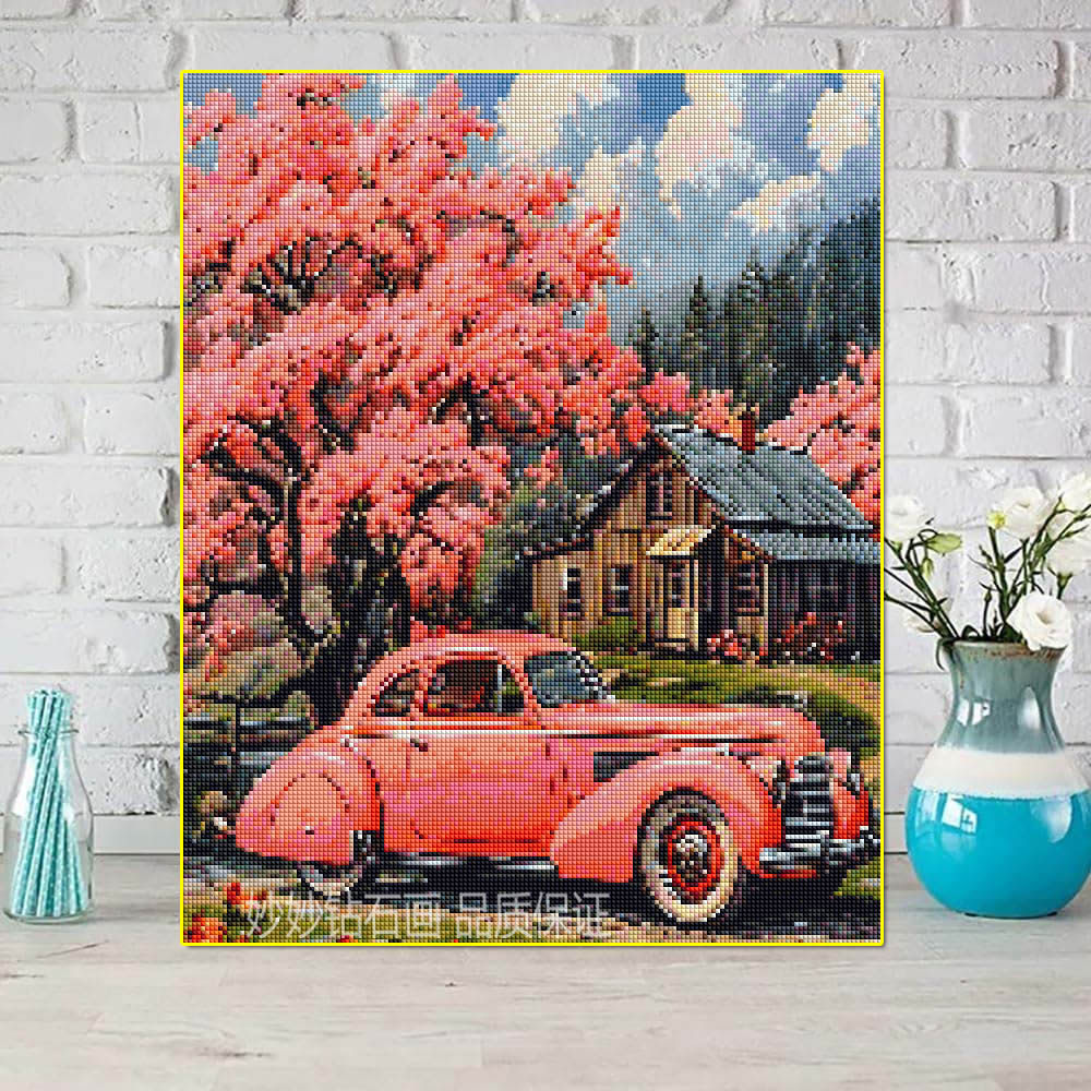 2026新款治愈小屋樱花风景点钻石画年轻人成人手工5diy砖石十字绣,淘宝优惠券,粉丝福利购,淘宝优惠卷