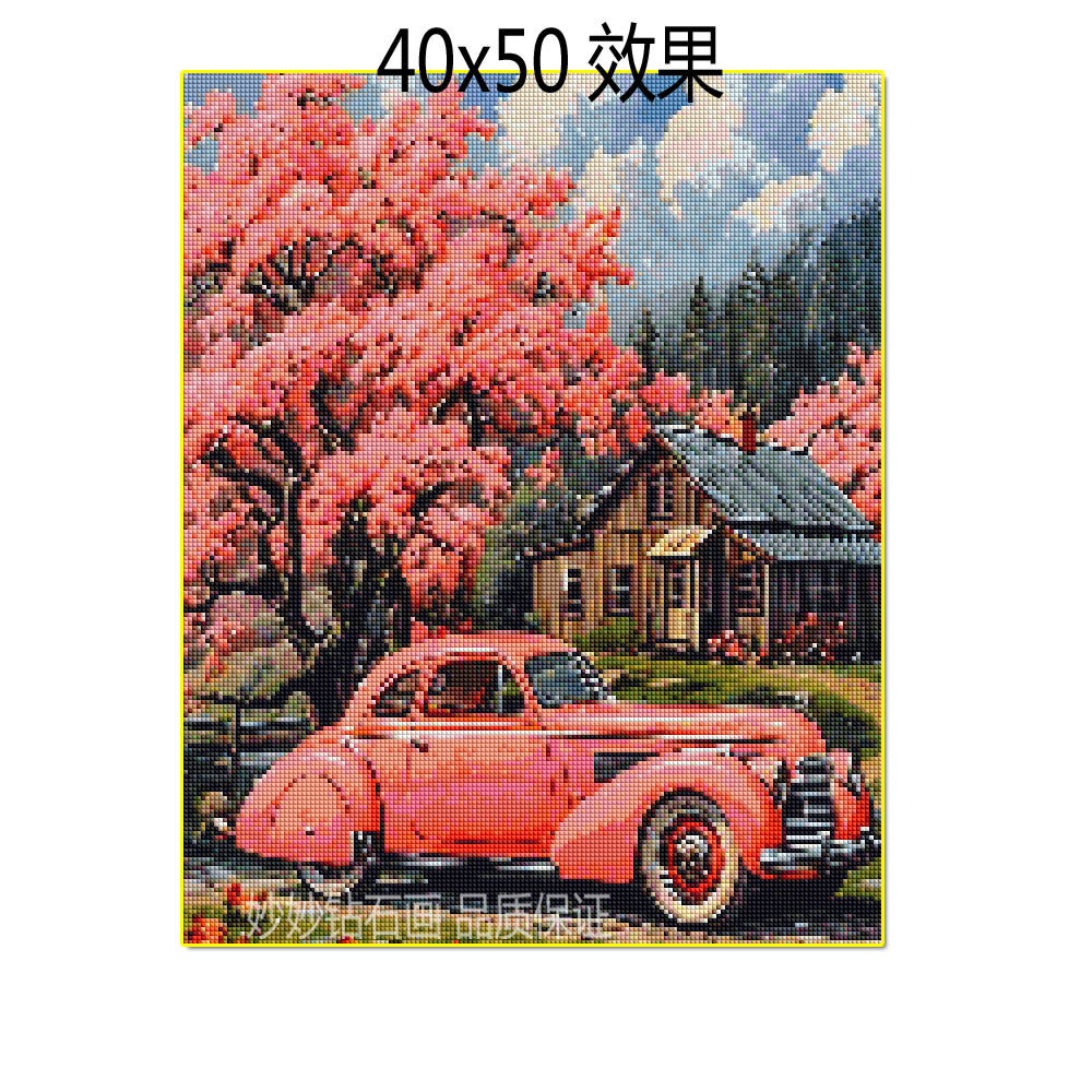 2026新款治愈小屋樱花风景点钻石画年轻人成人手工5diy砖石十字绣,淘宝优惠券,粉丝福利购,淘宝优惠卷