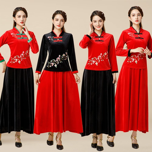 Демисезонный бархатный комплект, лонгслив, костюм, осенний сезон