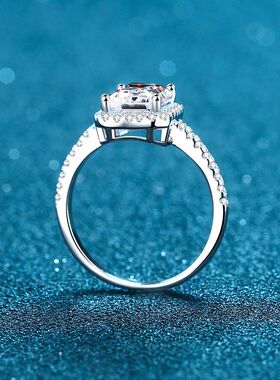 925银莫桑石四爪异形戒指