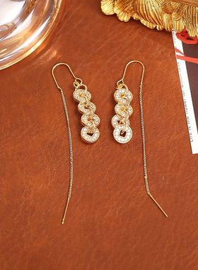 爆款五帝钱多多项链新中式高级感时尚精致好运锁骨链女中国风耳环