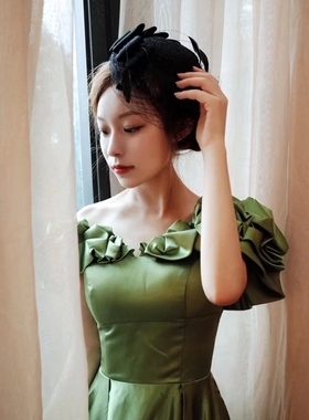 蝴蝶结夹子蕾丝法式小礼帽