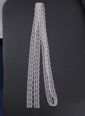 白色蕾丝飘带系带设计感项链女纯欲温柔百搭细窄长条丝巾锁骨颈带