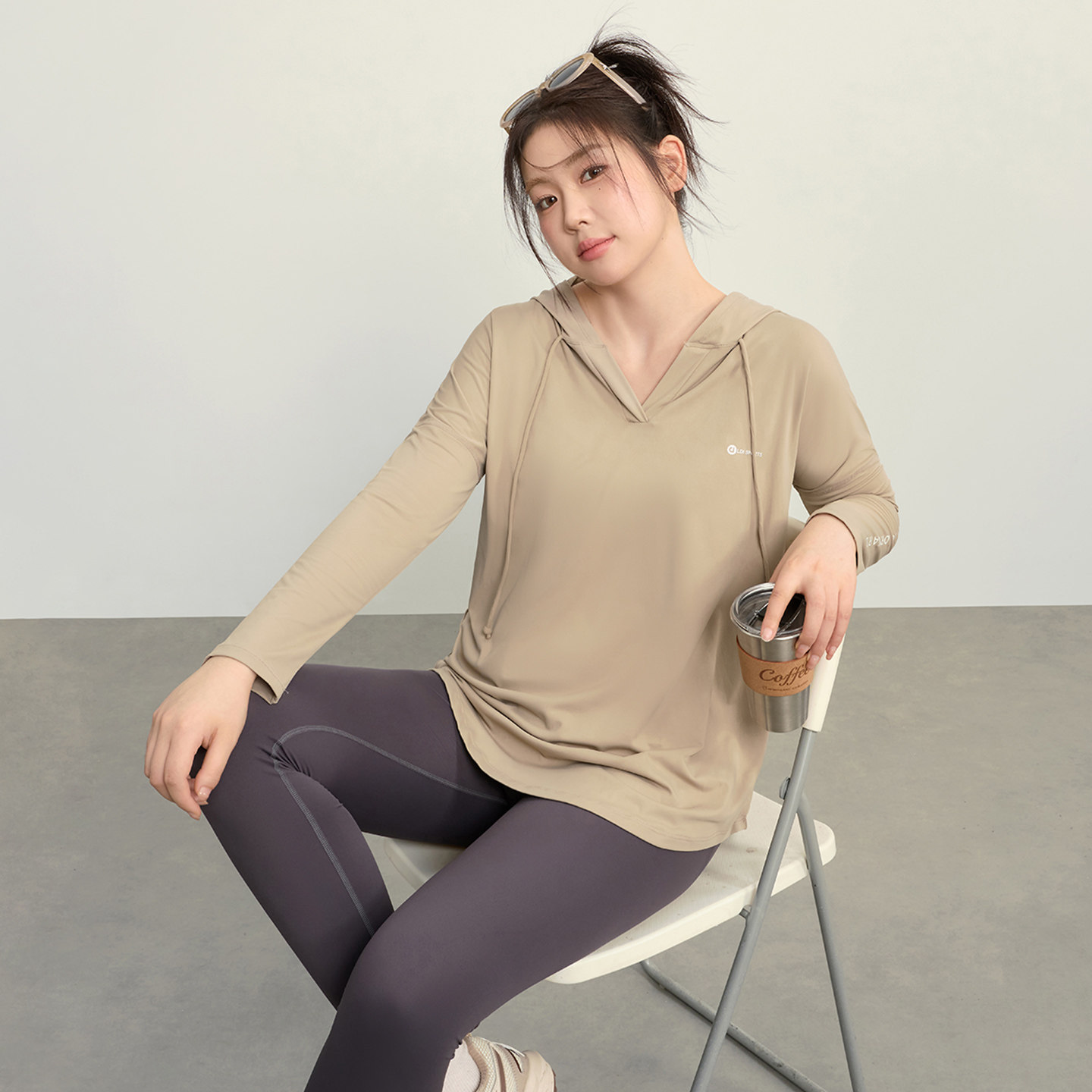 健身服女大码运动上衣2025年新款宽松连帽长袖遮肉显瘦胖mm瑜伽服,淘宝优惠券,粉丝福利购,淘宝优惠卷