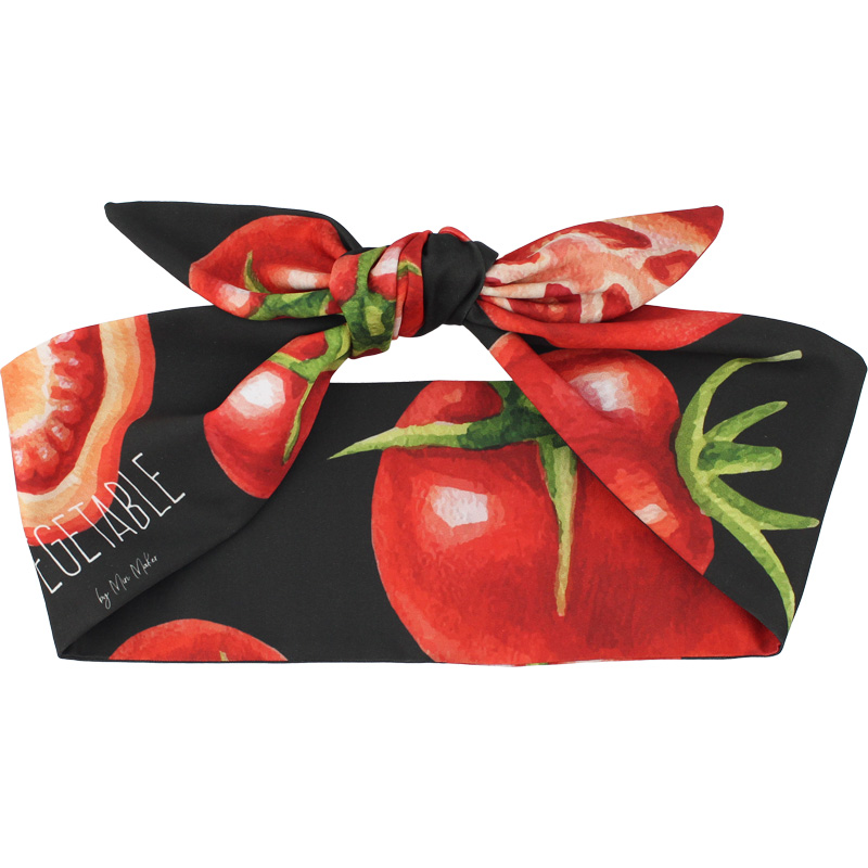 Miri Maker原创设计番茄红黑印花铁丝兔耳朵韩国发带丝巾发箍发饰 - 图3
