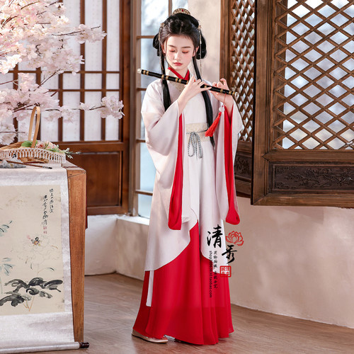 汉服女童2026新款儿童古装超仙战国袍魏晋风交领国风唐装演出服春 - 图3