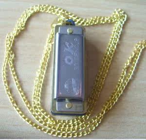 金杯迷你项链口琴4孔8音 钥匙扣小口琴挂件儿童生日新年圣诞礼物